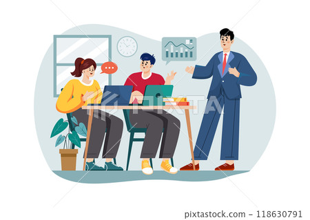 Business Startup Illustration concept. Flat illustration isolated on white background 118630791
