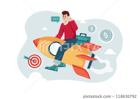 Business Startup Illustration concept. Flat illustration isolated on white background 118630792