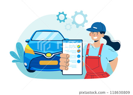 Car Service Illustration concept. Flat illustration isolated on white background 118630809