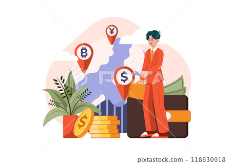 Financial Management Illustration concept on white background Financial Management Illustration concept on white background 118630918