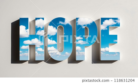 Inspirational Concept of Hope in Clear Blue Sky 118631204