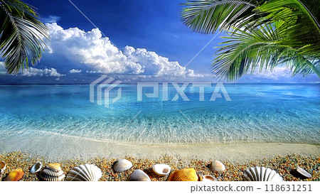 Paradise beach and sparkling shells Paradise beach and sparkling shells 118631251