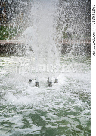 Fountain in the children's, forest amusement park. Chelyuskintsev Park in Minsk 118631863