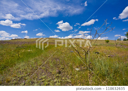Beautiful blue sky and clouds background 118632635