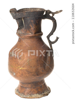 Antique metal jug, pot, jar Antique metal jug, pot, jar 118632684