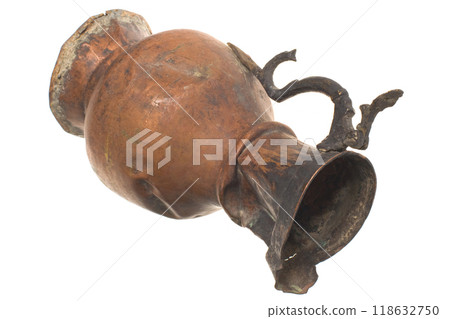 Antique metal jug, pot, jar Antique metal jug, pot, jar 118632750