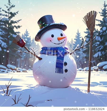Snowman and snowflake Snowman and snowflake 118632824