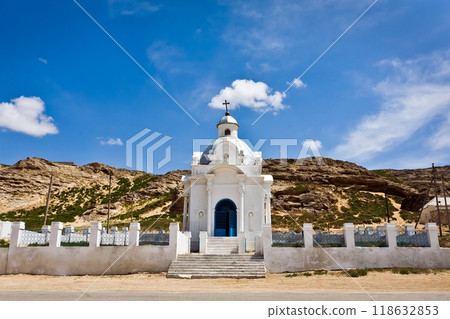 Beautiful white Russian Christian Orthodox Church. Religion 118632853