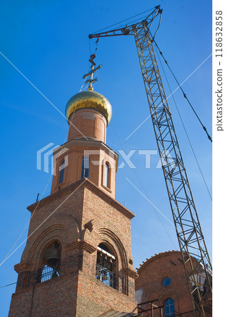 Beautiful white Russian Christian Orthodox Church. Religion Beautiful white Russian Christian Orthodox Church. Religion 118632858