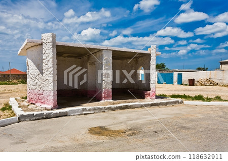 An old brick bus stop An old brick bus stop 118632911
