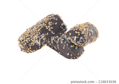 Tasty cookie and cakes isolated on white background Tasty cookie and cakes isolated on white background 118633036