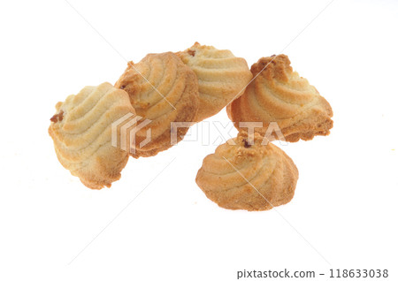 Tasty cookie and cakes isolated on white background Tasty cookie and cakes isolated on white background 118633038