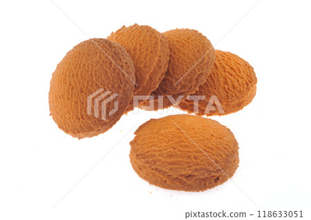 Tasty cookie and cakes isolated on white background Tasty cookie and cakes isolated on white background 118633051