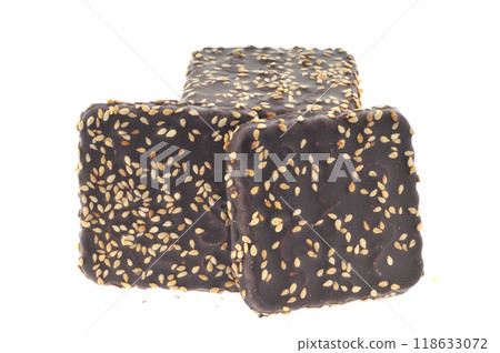 Tasty cookie and cakes isolated on white background Tasty cookie and cakes isolated on white background 118633072