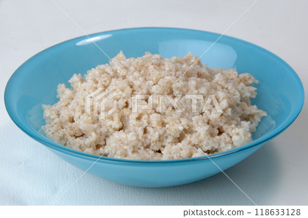 groats in plate on white groats in plate on white 118633128