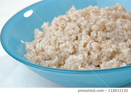 groats in plate on white groats in plate on white 118633130