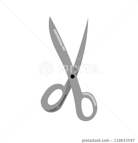 scissors vector illustration, hand drawn, isolated on white background. 118633597