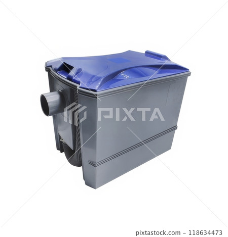 Grease trap box isolated on white background Grease trap box isolated on white background 118634473