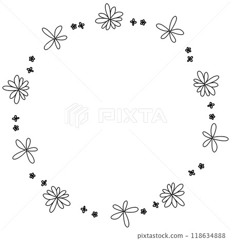 黑色手繪花框 黑色手繪花框 118634888