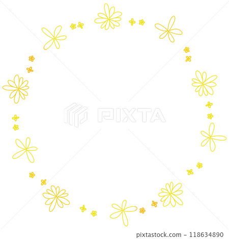 黃色手繪花框 黃色手繪花框 118634890