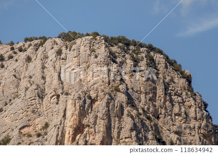 Harmankaya Canyon, Bilecik, Turkey. Harmankaya Canyon is located in Harmankaya Nature Park. Magnificent natural scenery, hills and rocks in which the canyon is located. 118634942