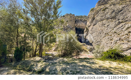 Harmankaya Canyon, Bilecik, Turkey. Harmankaya Canyon is located in Harmankaya Nature Park. Magnificent natural scenery, hills and rocks in which the canyon is located. 118634995