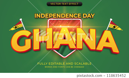 Editable text effects with the theme of independence day of world countries 118635452