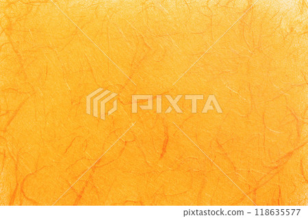 Colorful Awa washi paper texture background, bright orange 118635577