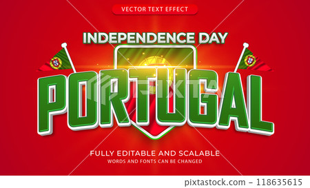 Editable text effects with the theme of independence day of world countries 118635615