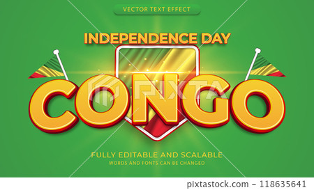 Editable text effects with the theme of independence day of world countries 118635641