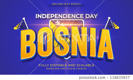 Editable text effects with the theme of independence day of world countries 118635657