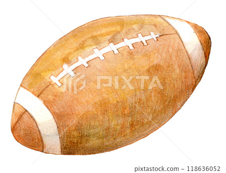 Watercolor illustration: Rugby ball 118636052