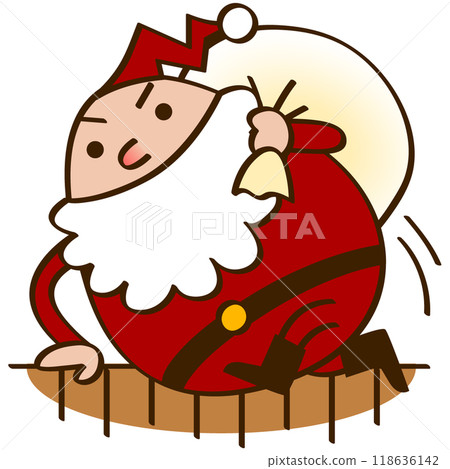 Distribute gifts Santa Claus 118636142