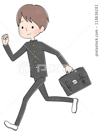 Running male student Running male student 118636281
