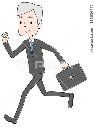 中年商人跑步 118636282