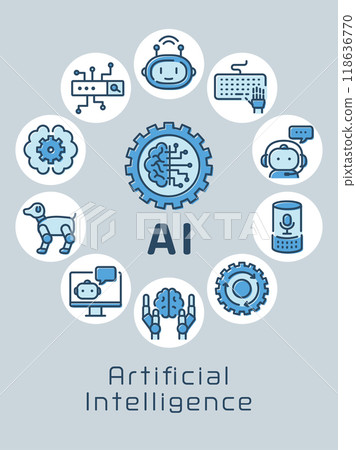 AI round frame logo AI round frame logo 118636770