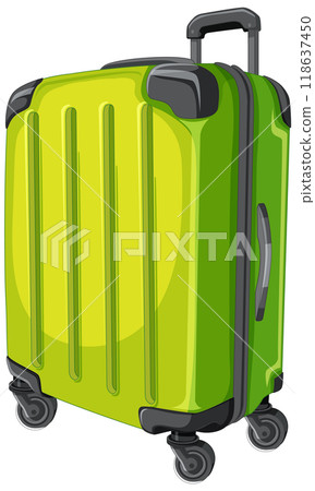 Green Rolling Luggage Illustration Green Rolling Luggage Illustration 118637450