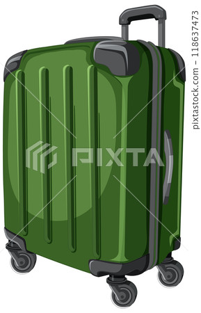 Green Rolling Luggage Illustration Green Rolling Luggage Illustration 118637473