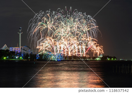 Kanagawa Prefecture: Hakkeijima Fireworks Symphony - Fireworks display over the sea Kanagawa Prefecture: Hakkeijima Fireworks Symphony - Fireworks display over the sea 118637542