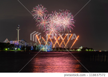 Kanagawa Prefecture: Hakkeijima Fireworks Symphony - Fireworks display over the sea 118637572