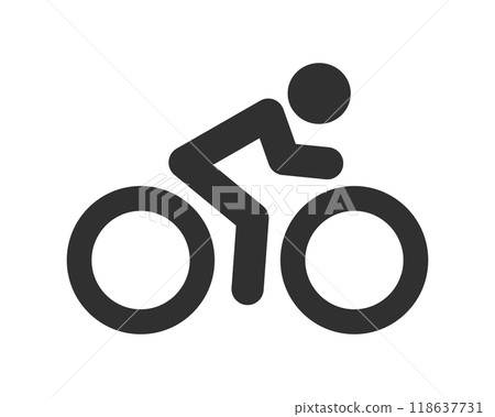 Biker icon symbol. Bike, bicycle sign logo. Vector illustration image. Biker icon symbol. Bike, bicycle sign logo. Vector illustration image. 118637731