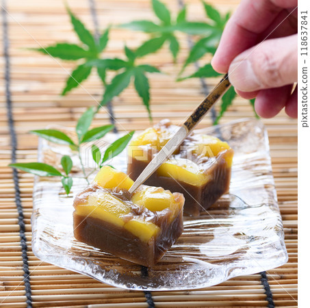 Japanese sweets Yokan (steamed chestnut yokan) 118637841