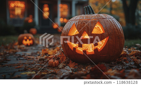 Halloween Pumpkin Pathway 118638128