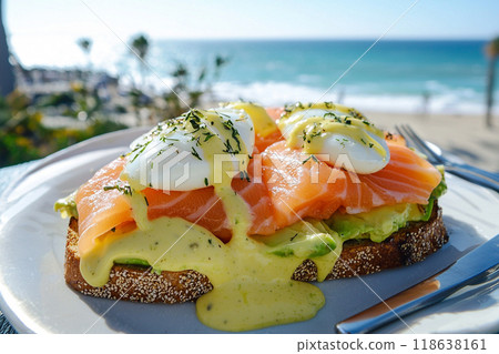 Beachside Brunch with Salmon 118638161