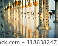 Cloisters and gardens of the Grand Mosque in Abu Dhabi, Middle East 118638247