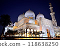 Abu Dhabi Grand Mosque at night, Middle East 118638250