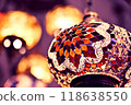 Glass lamps in the souk of Nizwa, the ancient city of Oman in the Middle East 118638550