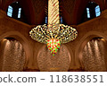 Chandelier inside the Grand Mosque in Abu Dhabi, Middle East 118638551