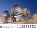 Night view of the Grand Mosque in Abu Dhabi, Middle East 118638552