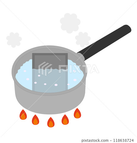 在鍋中加熱蒸煮食品的插圖 118638724